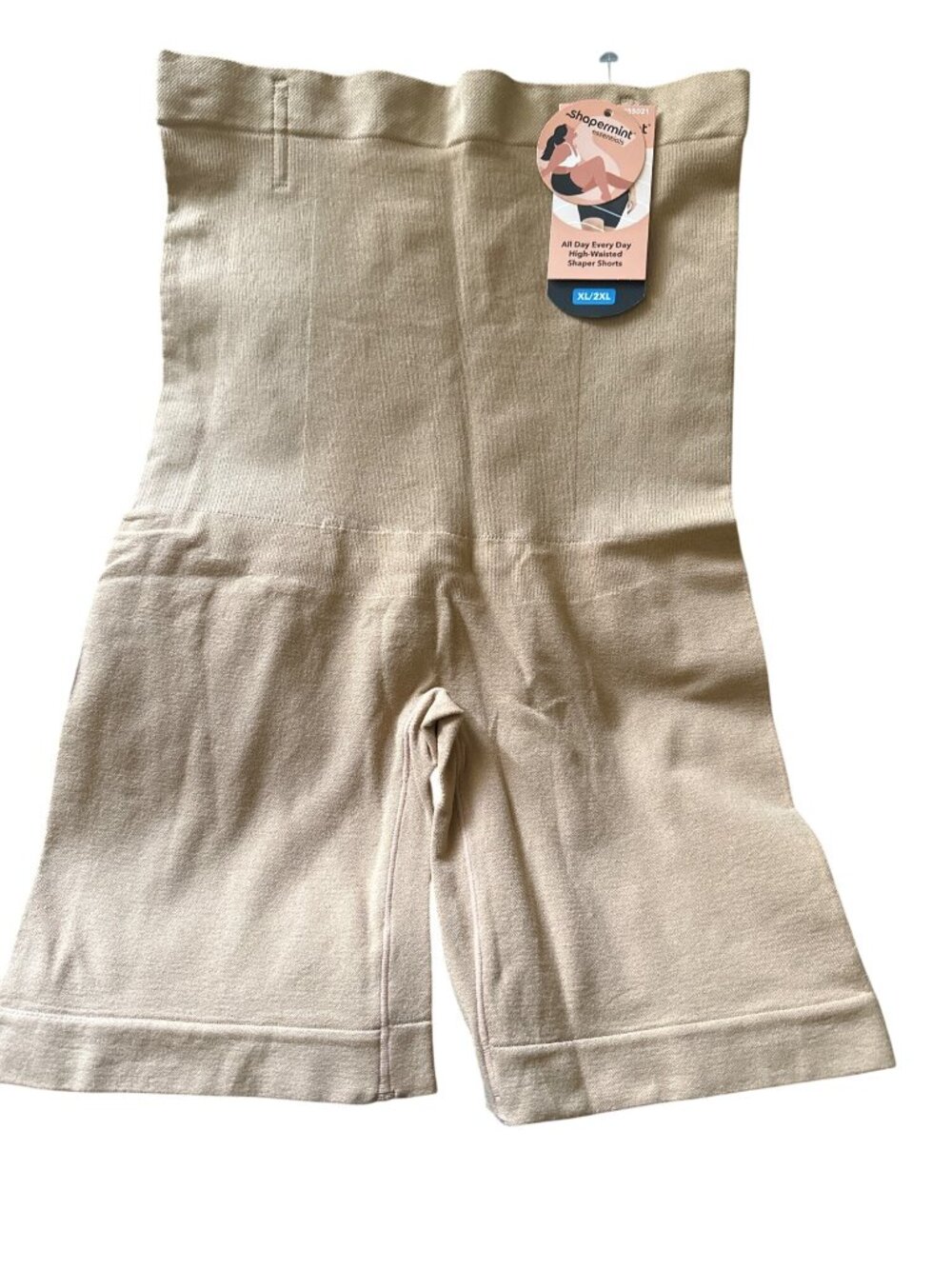 Shapermint Essentials High-Waisted Shaper Shorts XL/2XL Beige Seamless Compressi